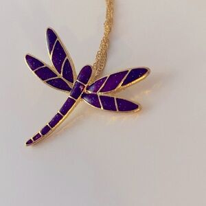 Dragonfly necklace -purple